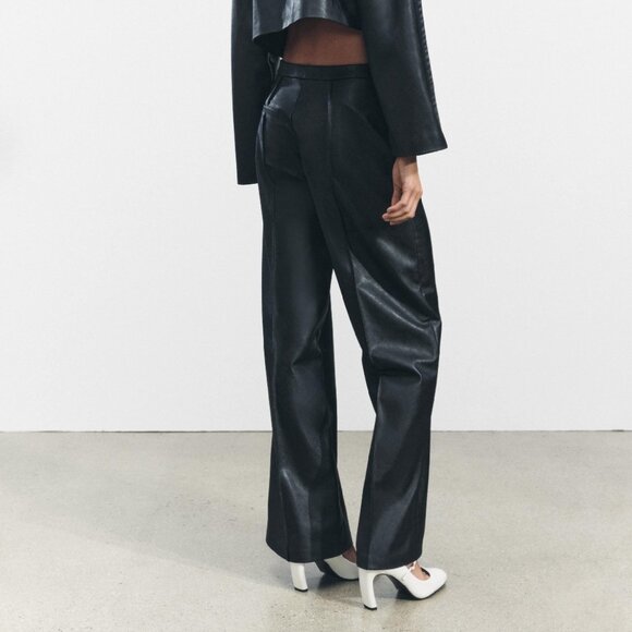 BRAND NEW ZARA FAUX LEATHER PANTS - Picture 3 of 6